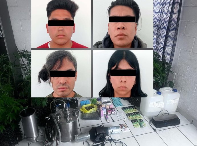 Fiscalía Edoméx Desmantela Laboratorio de Drogas: Cuatro Personas Detenidas