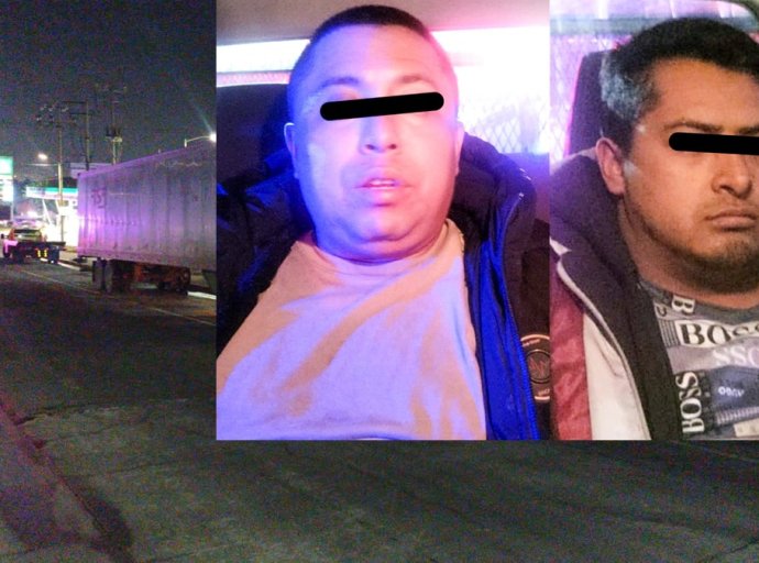 Recuperan en Ecatepec Caja de Tráiler Robada y Detienen Presuntos Delincuentes