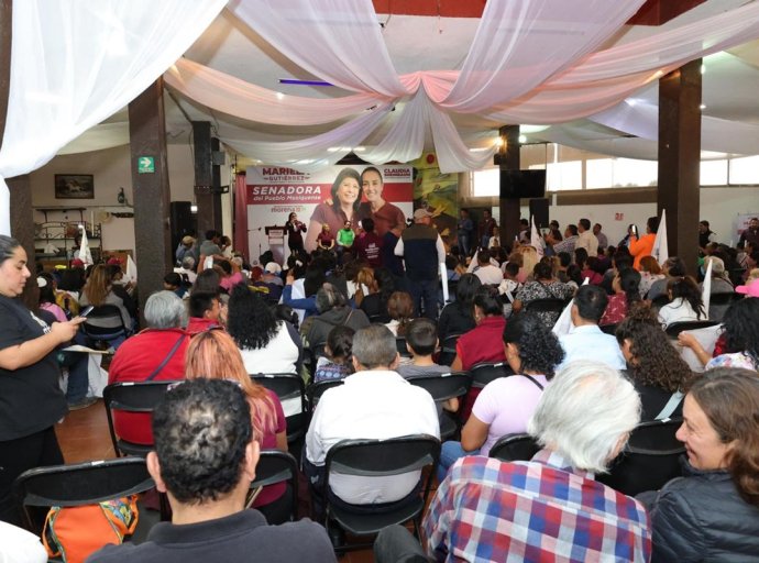 Mariela Gutiérrez Escalante promueve cambio durante su visita a Naucalpan