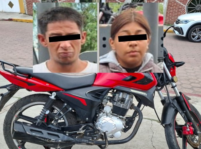 Detienen a Pareja por Robo de Motocicleta con Violencia en San Martín de las Pirámides
