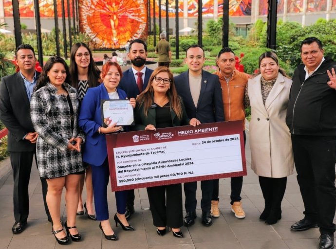 Tecámac recibe el Reconocimiento al Mérito Ambiental 2024 por su compromiso ecológico