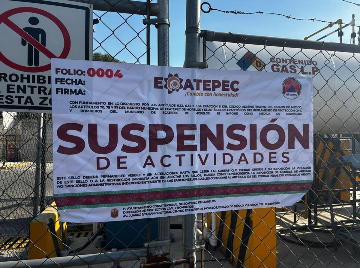Protección Civil suspende gaseras y gasolineras irregulares en Ecatepec