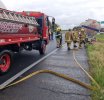 Atienden Bomberos Acolman incidente con pipa cargada de gasolina en la autopista México-Pirámides